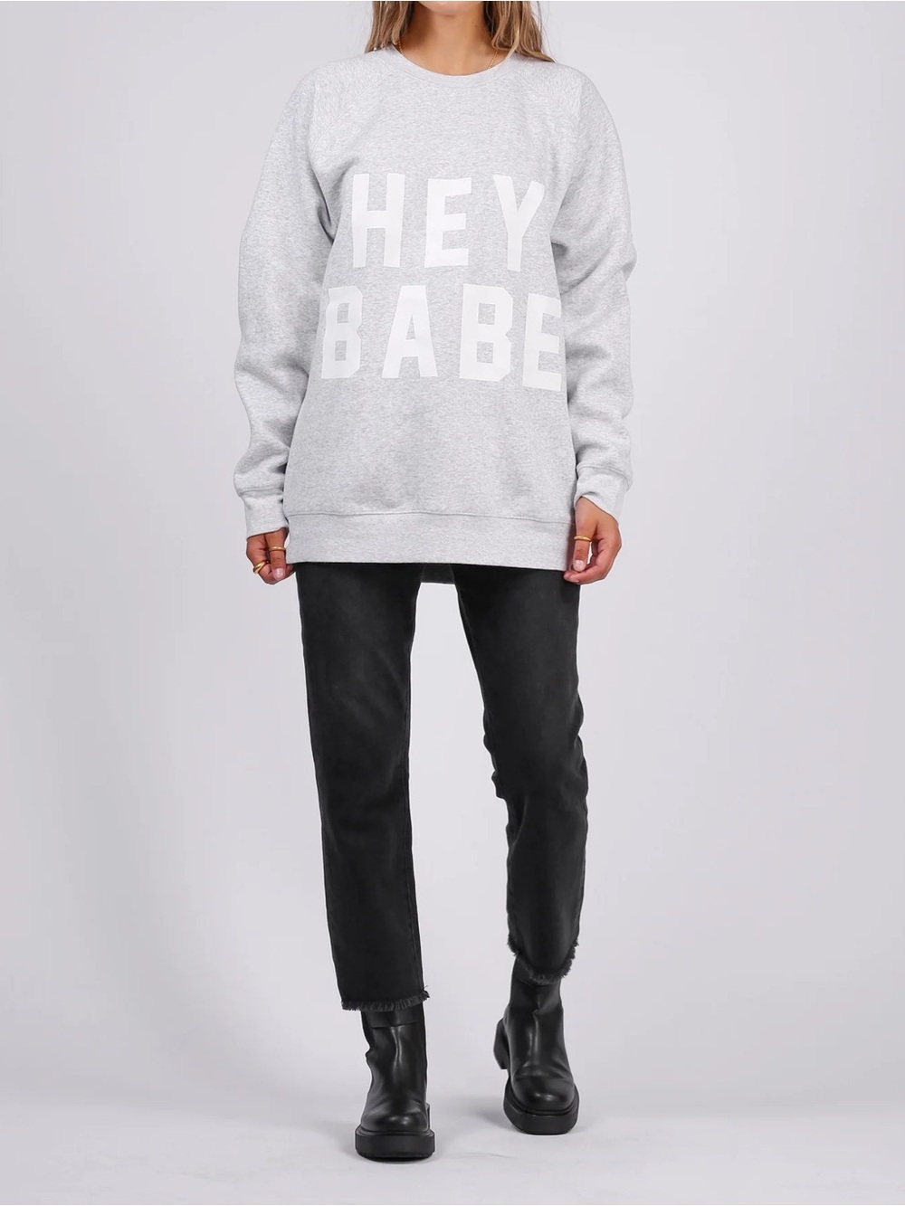 Brunette The Label Oversized Grey Crewneck Sweatshirt